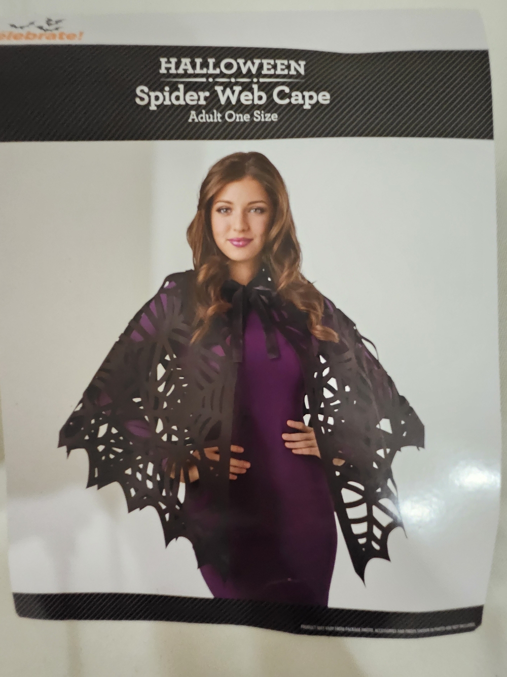 Halloween Spider Web Cape - Black